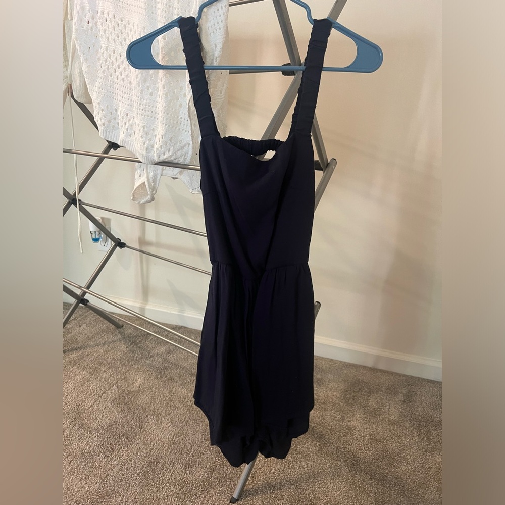 Navy backless romper